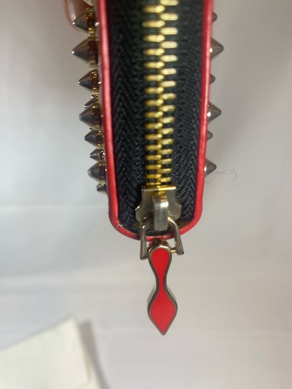 Christian Louboutin Black & Gold Patent Leather Studded Wallet/Clutch - Picture 3 of 15